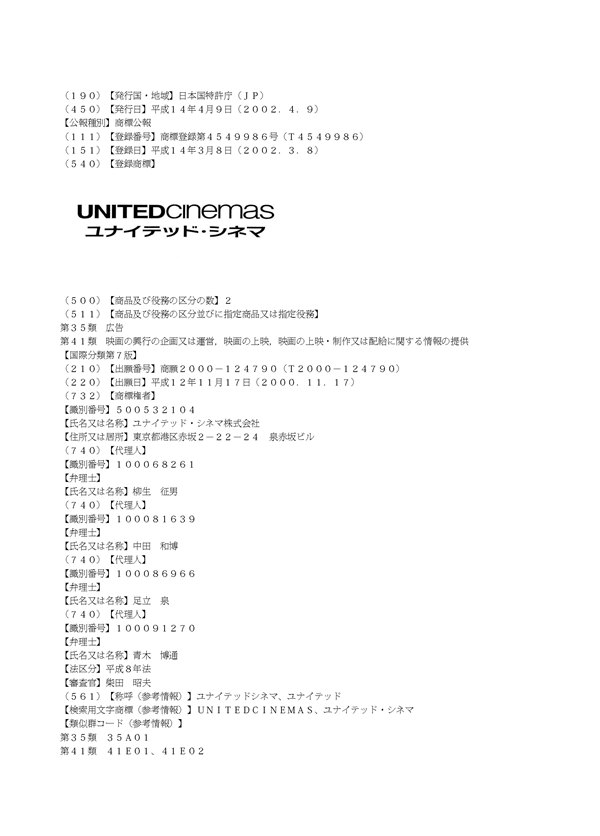 ＵＮＩＴＥＤｃｉｎｅｍａｓ＼ユナイテッド・シネマ