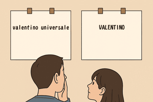 「valentino universale」と「VALENTINO」