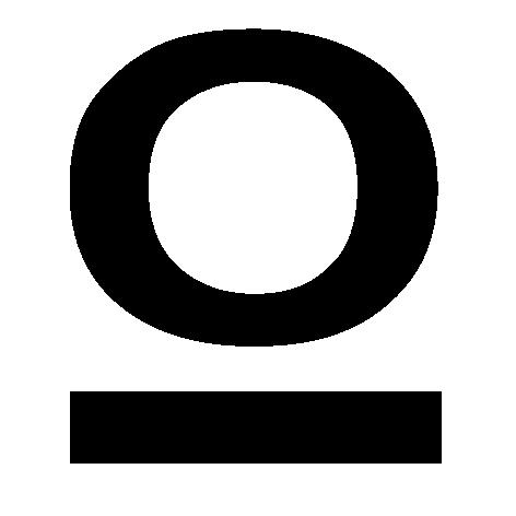 Oの文字の下に線