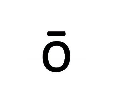 Oの文字の下に線