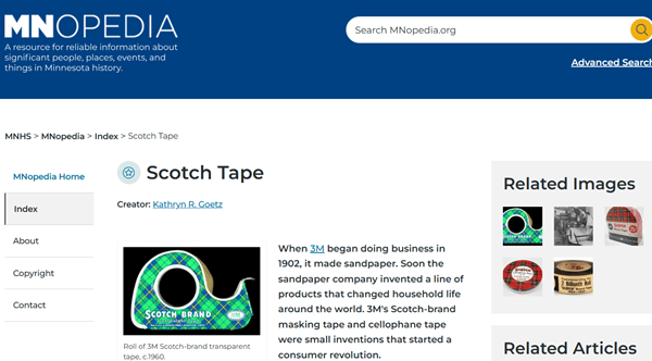 ミネソタマイニング・アンド・マニュファクチャリングカンパニーの歴史を伝えるウェブサイト