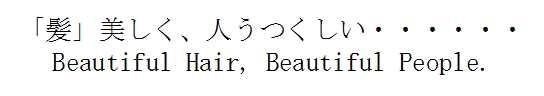 Ｂｅａｕｔｉｆｕｌ　Ｈａｉｒ，Ｂｅａｕｔｉｆｕｌ　Ｐｅｏｐｌｅ．<br>
