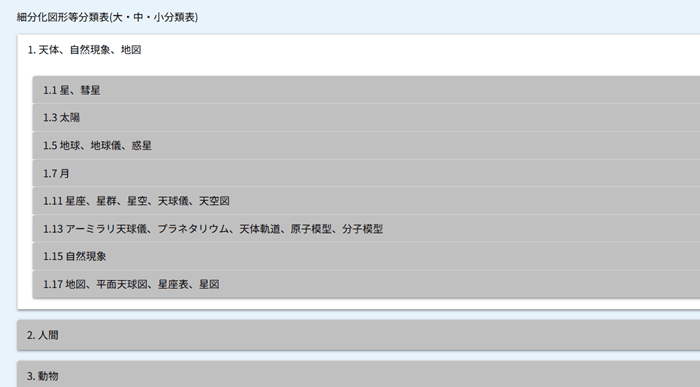 図形等分類表の「天体」