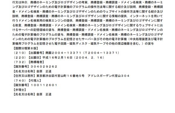 商標公報には個人でも番地までが公開