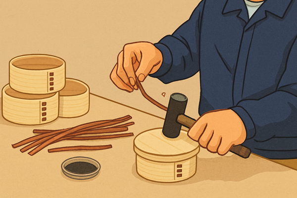 曲げわっぱの製作