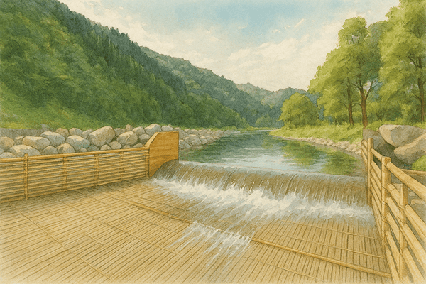 鮎をとる「やな」